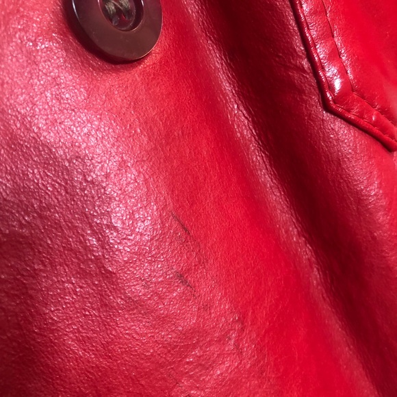 Vintage cherry red Faux leather jacket blazer XL - Picture 11 of 11